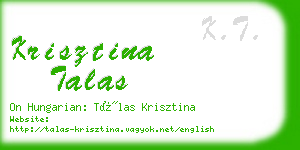 krisztina talas business card